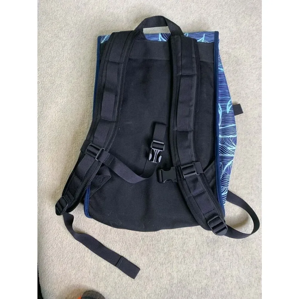 Rickshaw Bagworks Sutro Backpack - Spencer Dwight Blue Wave Pattern